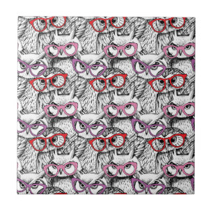 Carreau Motif de lunettes de hibou