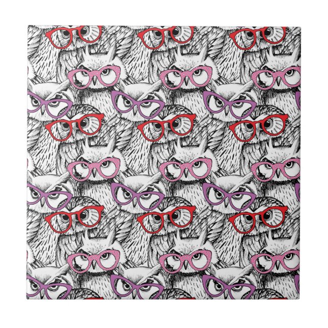 Carreau Motif de lunettes de hibou (Devant)