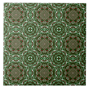 Carreau Motif de mandala de Noël orné éclectique Groovy