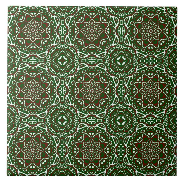 Carreau Motif de mandala de Noël orné éclectique Groovy (Devant)