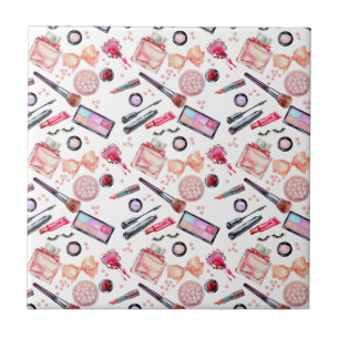 Carreau Motif de maquillage d'aquarelle