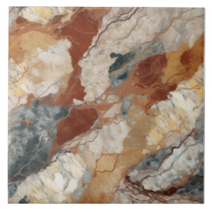 Carreau Motif de marbre de ton terrestre