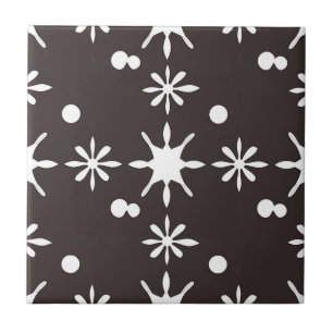 Carreau Motif de marguerite moderne noir et blanc