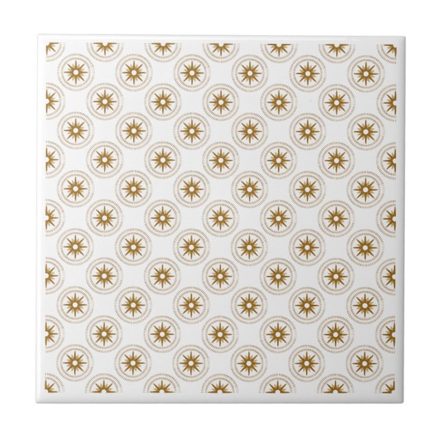 Carreau Motif de médaillon moderne Small Gold Star (Devant)