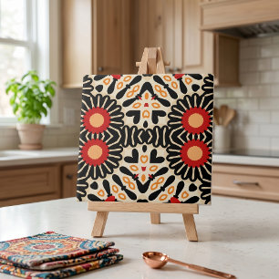 Carreau Motif de mosaïque ethnique arabe et bohème