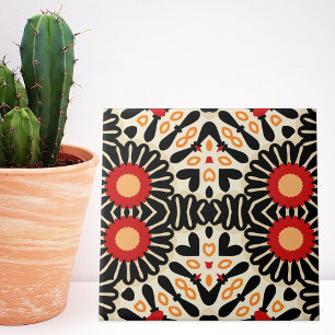 Carreau Motif de mosaïque ethnique arabe et bohème