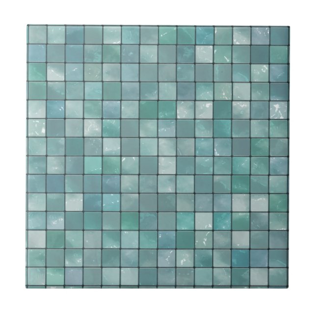Carreau Motif de mosaïque Turquoise variable (Devant)