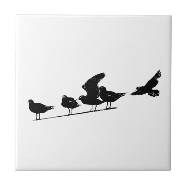 Carreau Motif de mouette esquisse volant assis (Devant)