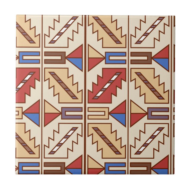 Carreau Motif de Natif américain (Devant)