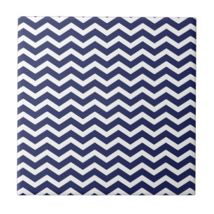 Carreau Motif de Navy Blue White Chevron