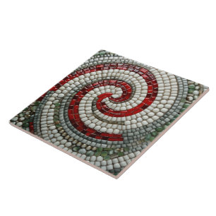 Carreau Motif de Noël blanc et vert rouge