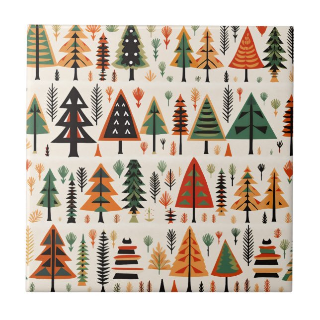 Carreau Motif de Noël d'art populaire scandinave (Devant)