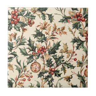 Carreau Motif de Noël floral Poinsettia (3)