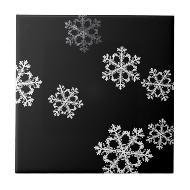 Carreau Motif de Noël minimaliste monochrome (Devant)
