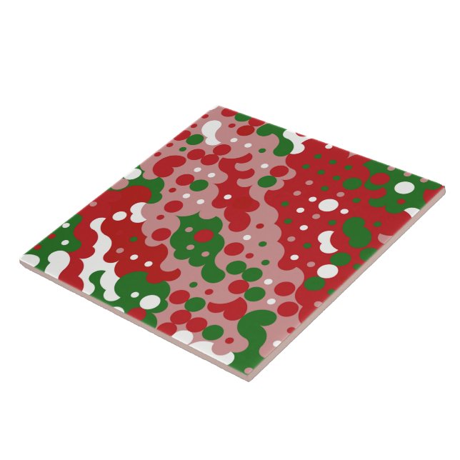 Carreau Motif de Noël Rétro Groovy Funky Mod (Côté)
