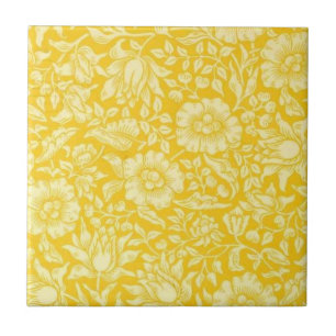 Carreau Motif de papier peint vintage, Mauve jaune