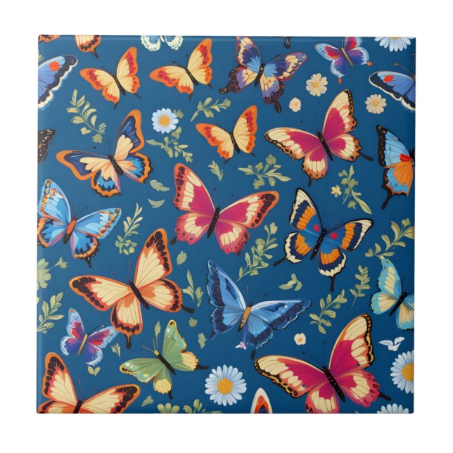 Carreau Motif de papillons colorés (Devant)