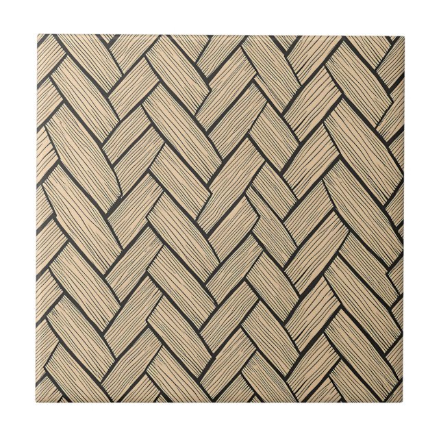 Carreau Motif de parquet en bois en chevron (Devant)
