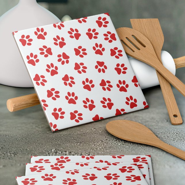 Carreau Motif De Pâtes, Patrouilles De Chiens, Paws Rouges (Créateur téléchargé)