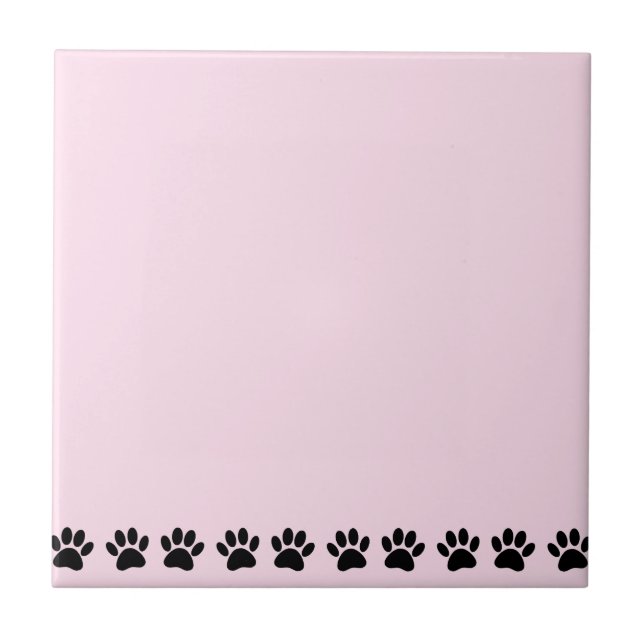 Carreau Motif de patte de chien rose clair (Devant)
