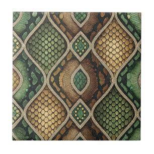 Carreau Motif de peau de serpent géométrique orné exotique