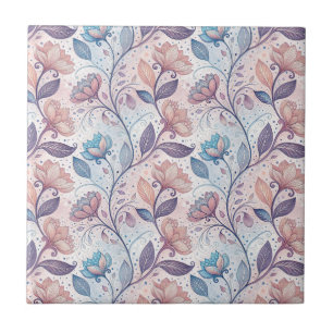 Carreau Motif de peinture abstraite aquarelle florale past