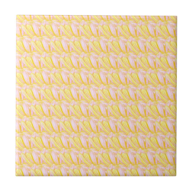 Carreau Motif de pétale de fleur jaune beurre doux  (Devant)