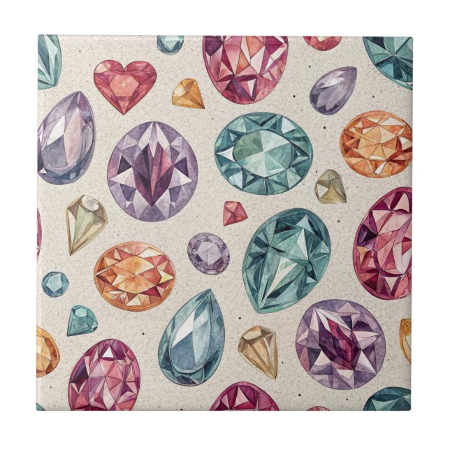 Carreau Motif de pierre précieuse coloré (2) (Devant)