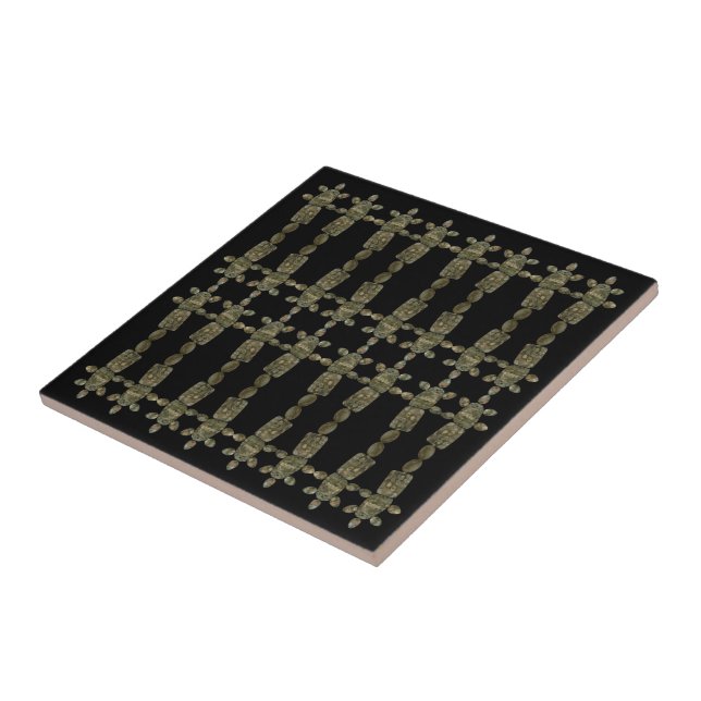 Carreau Motif de pierres gemmes de sédiments océaniques  (Côté)