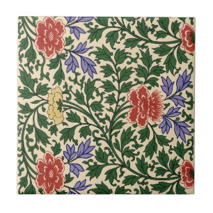Carreau Motif de pivoine de chinoiserie vintage Owen Jones