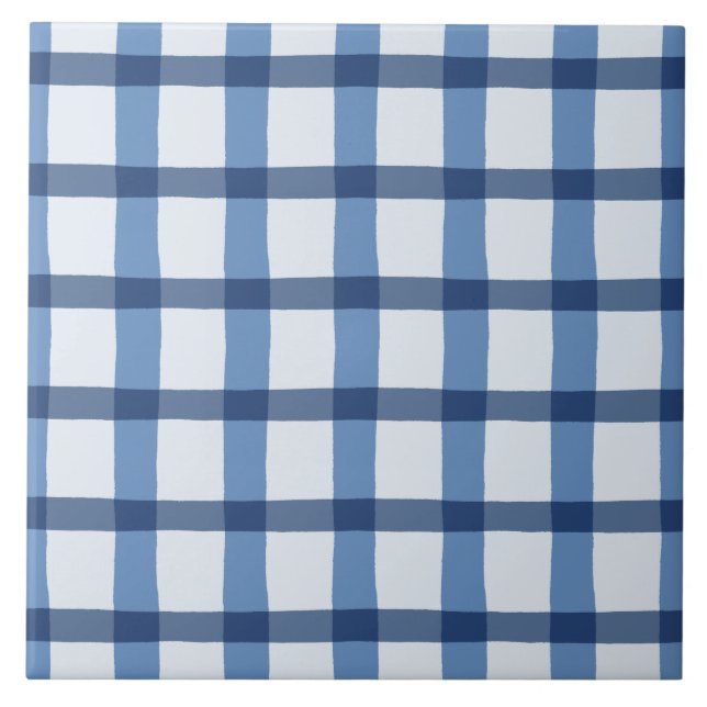 Carreau Motif de plaid bleu et blanc (Devant)