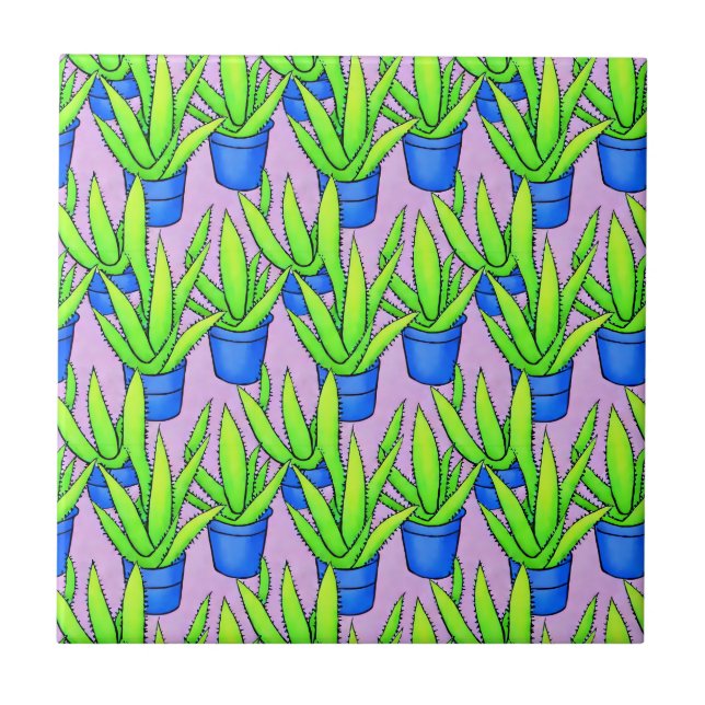 Carreau Motif de plantes d'Aloe Vera (Devant)