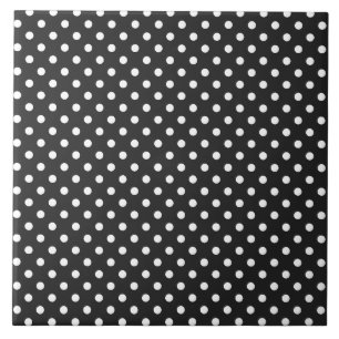 Carreau Motif de point noir et blanc de polka