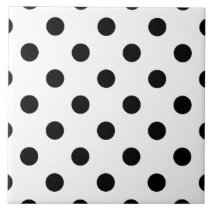 Carreau Motif de point noir et blanc de polka