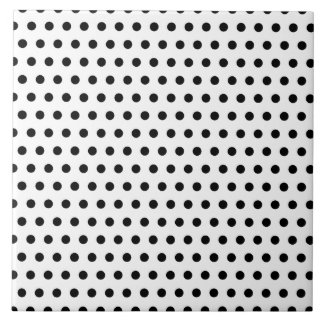 Carreau Motif de point noir et blanc de polka. Tacheté