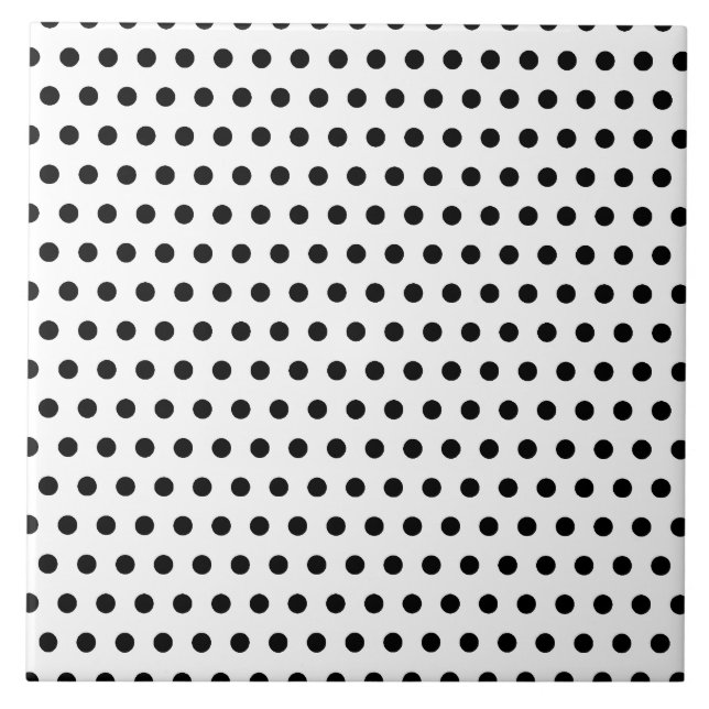 Carreau Motif de point noir et blanc de polka. Tacheté (Devant)