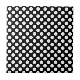 Carreau Motif de point noir et blanc de polka, tacheté