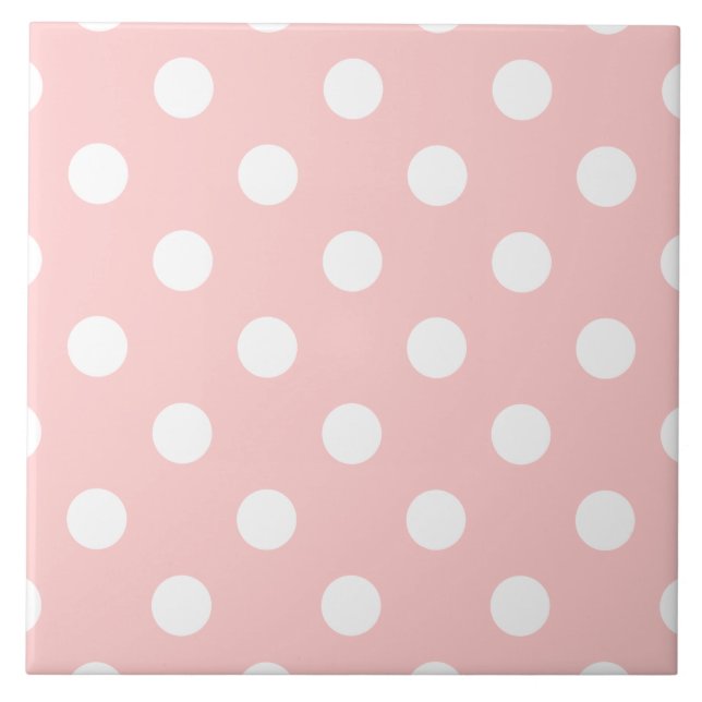 Carreau Motif de point rose et blanc de polka (Devant)
