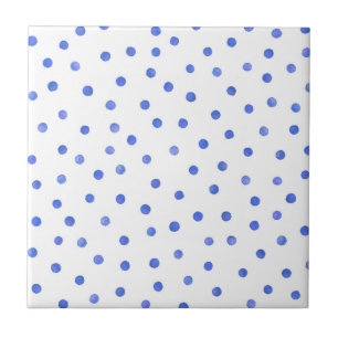 Carreau Motif de points bleu et blanc de confettis