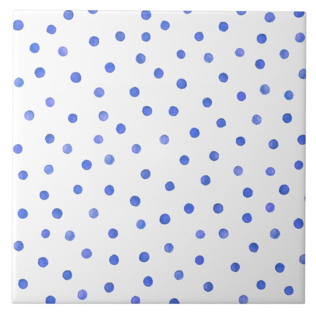 Carreau Motif de points bleu et blanc de confettis (Devant)