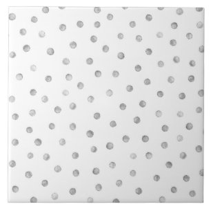 Carreau Motif de points de confettis de blanc gris