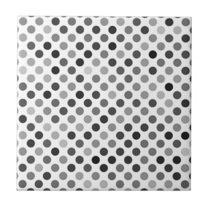 Carreau Motif de points Polka monochrome (points noirs et