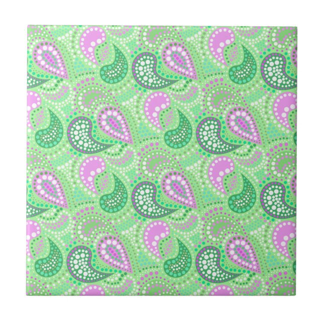 Carreau Motif de pois abstrait de concombres turcs (Devant)