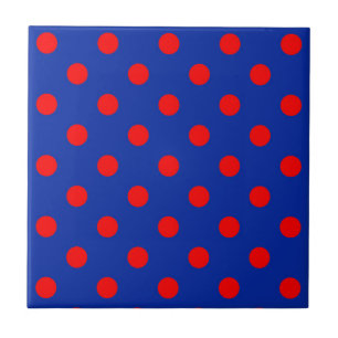 Carreau Motif de pois rouges sur fond bleu