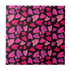 Carreau Motif de porc rose