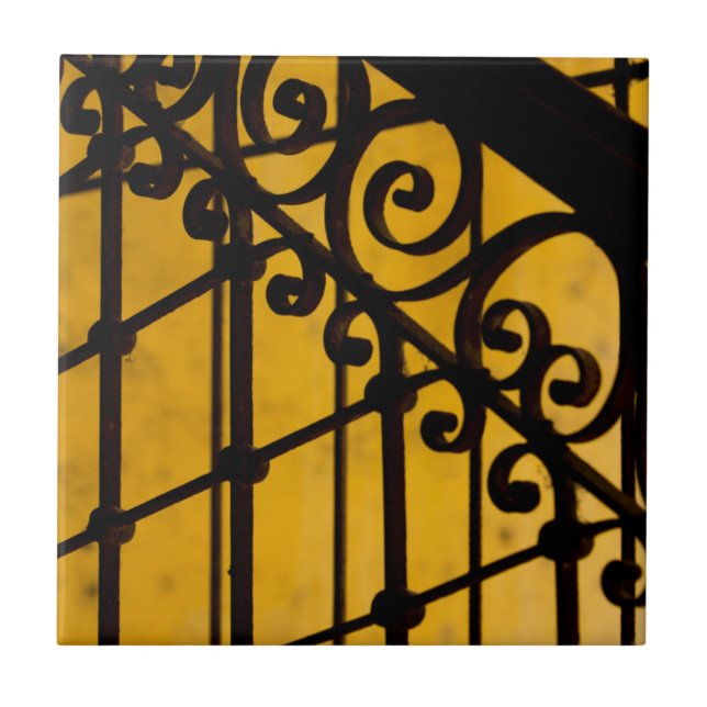 Carreau Motif de porte en fer jaune, Cuba (Devant)