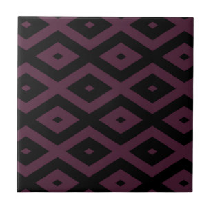Carreau Motif de prune et de diamant noir