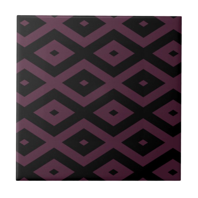 Carreau Motif de prune et de diamant noir (Devant)