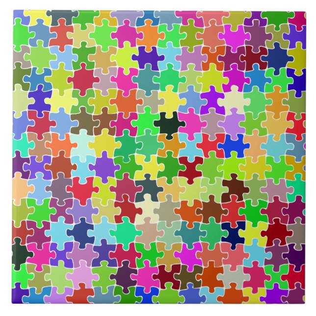 Carreau Motif de puzzle coloré (Devant)