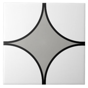 Carreau Motif de quart noir et blanc et gris